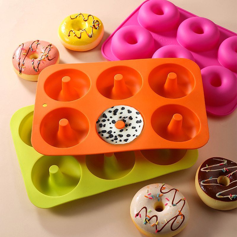 Moules de beignets en silicone - ensemble de poêle à beignets en silicone antiadhésif, juste pop! Résistant à la chaleur, fait des bagels de biscuits à gâteau de beignet parfait, sans BPA, lave-vaisselle