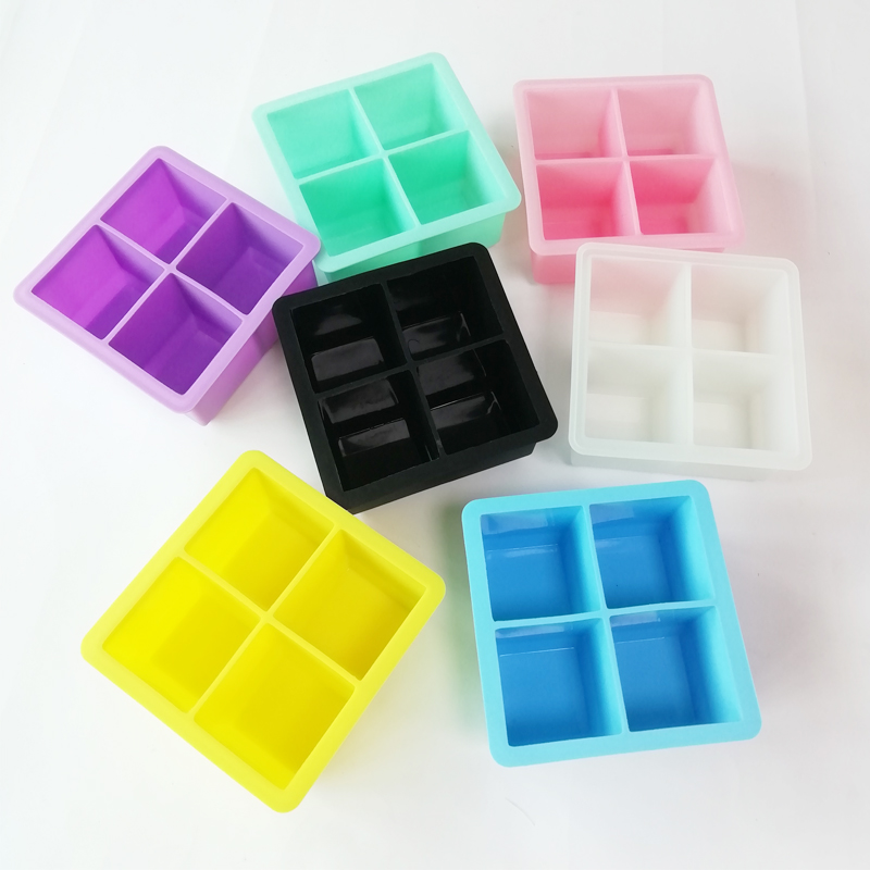 Silicone Ice Cube Combo Combo Round Hockey Ball Sphere Ice Cube Tray Moule (4pcs Round Ice Cube Black)